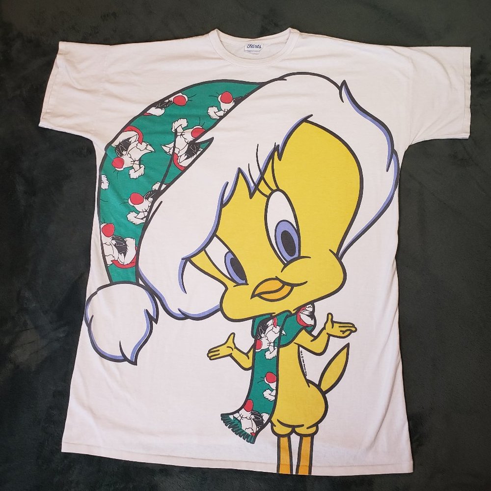 Vintage 1994 Flirts Warner Bros Christmas Santa Tweety Bird